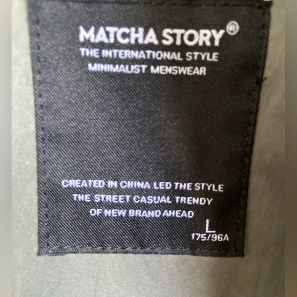 Matcha Story hooded long  line zipper button trench jacket Sz L - Picture 10 of 12